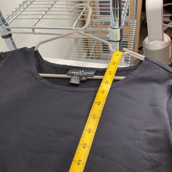 Vintage Carole Little Women's Black Gold Mixed Media Maxi Dress Size 4 Flowy - Picture 3 of 12